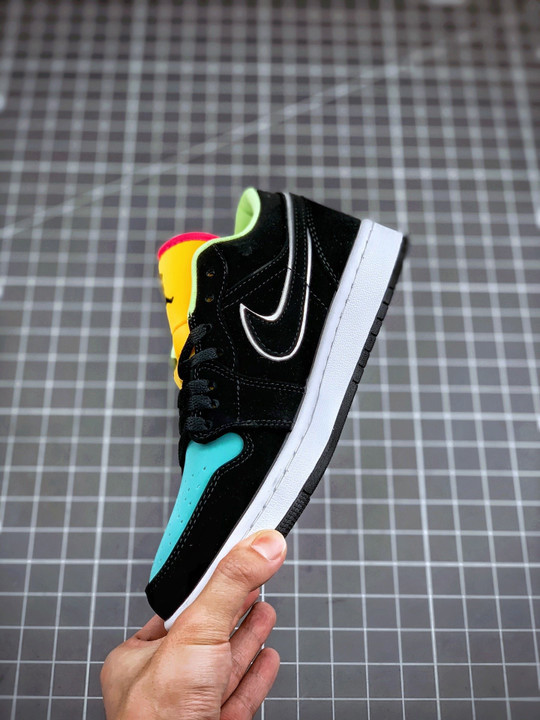 Air jordan 1 low black yellow turquoise