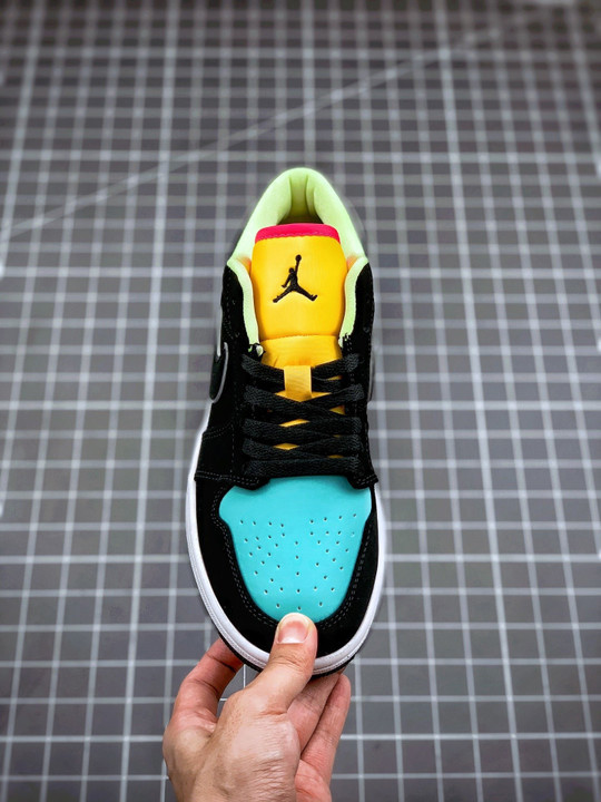 Air jordan 1 low black yellow turquoise