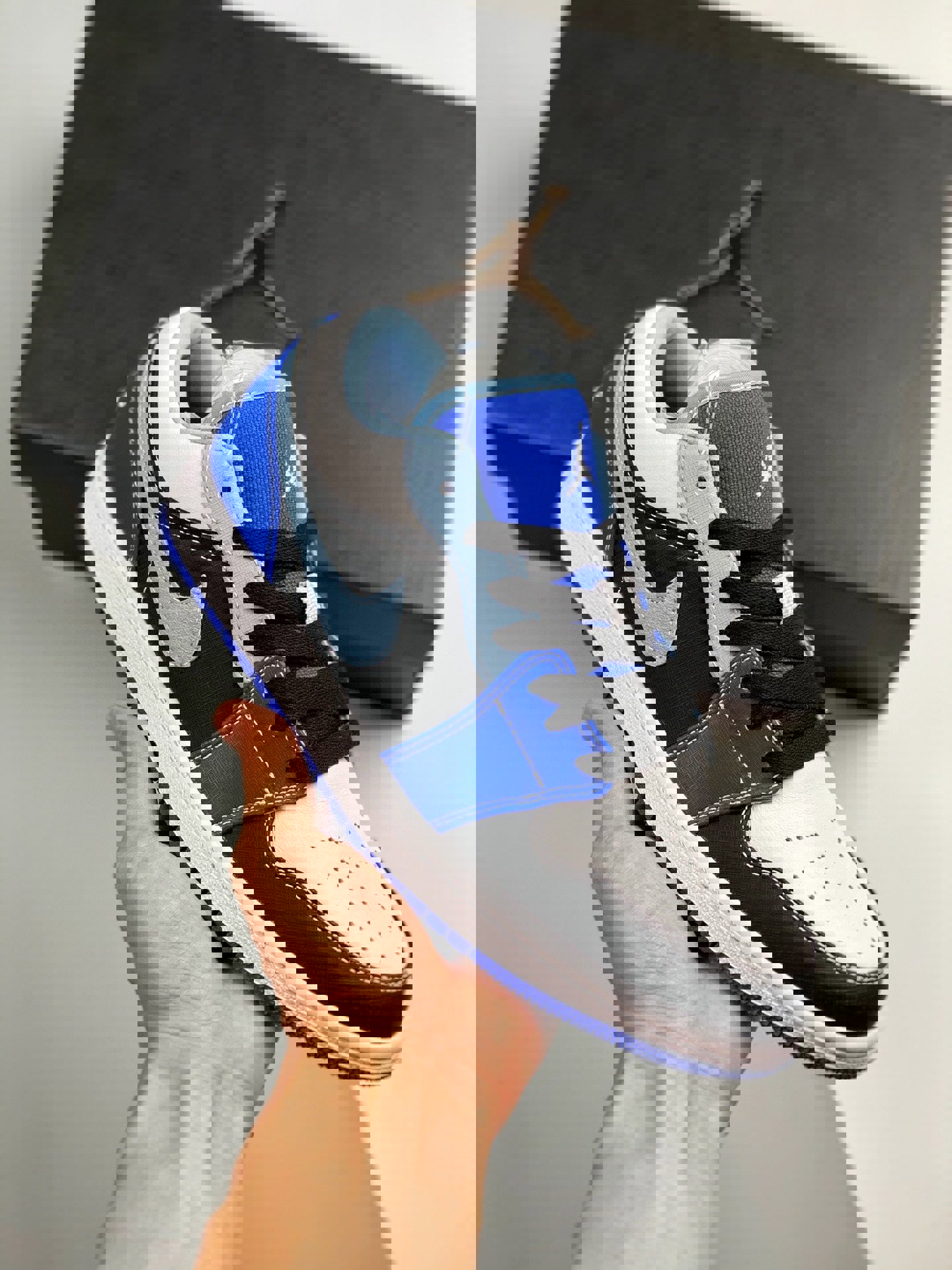 Air jordan 1 low blue black white dh0206-400