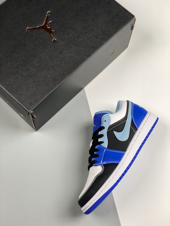 Air jordan 1 low blue black white dh0206-400