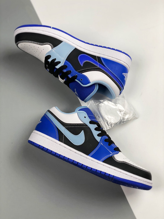 Air jordan 1 low blue black white dh0206-400