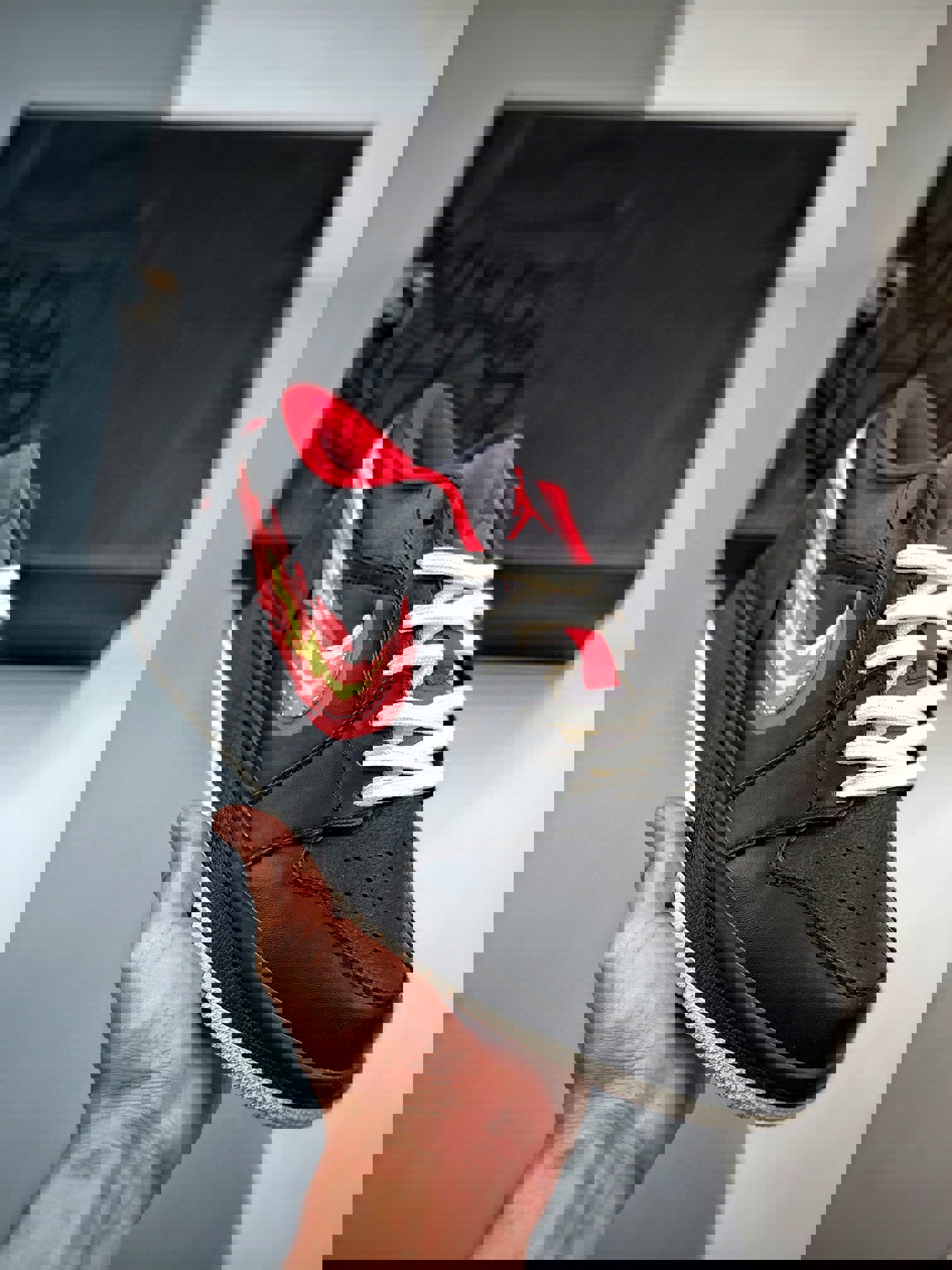 Air jordan 1 low born to flyblack/white-fitness red fj7073-010