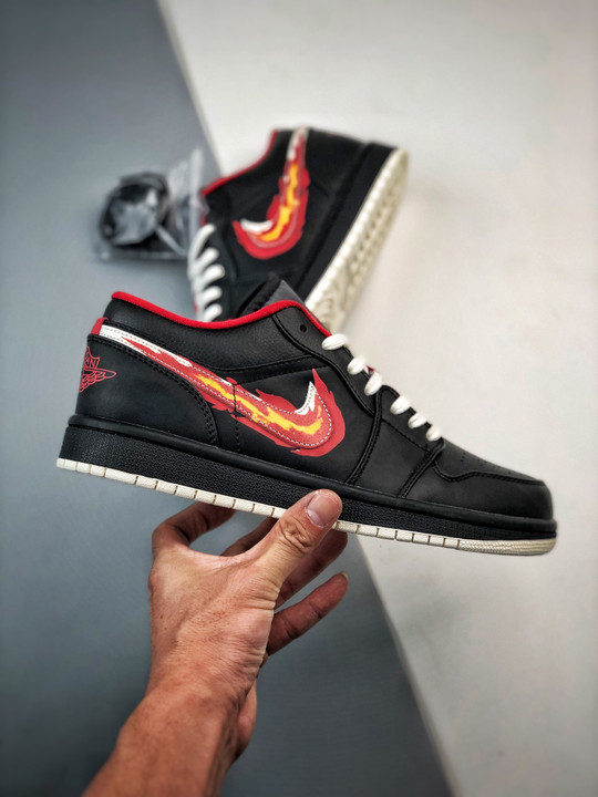 Air jordan 1 low born to flyblack/white-fitness red fj7073-010