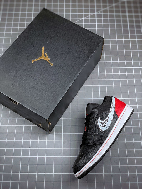 Air jordan 1 low brushstroke swoosh