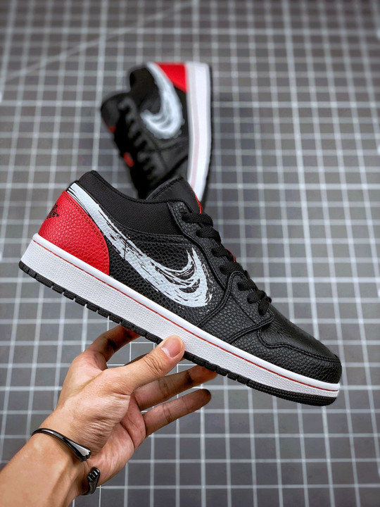 Air jordan 1 low brushstroke swoosh