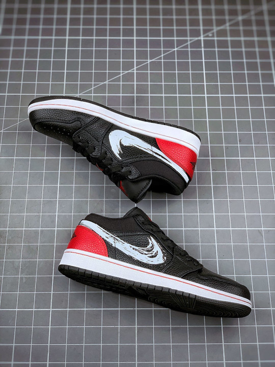 Air jordan 1 low brushstroke swoosh