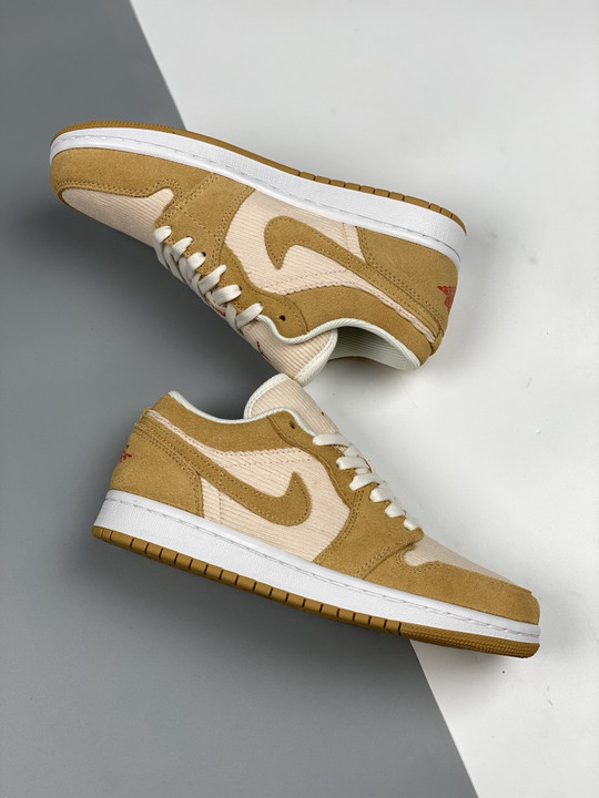Air jordan 1 low corduroy and suede dh7820-700