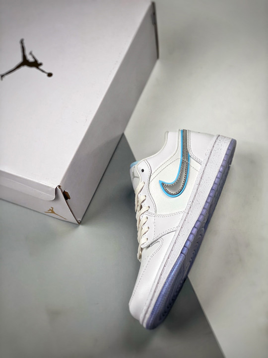 Air jordan 1 low dare to flywhite/blue fb1874-101
