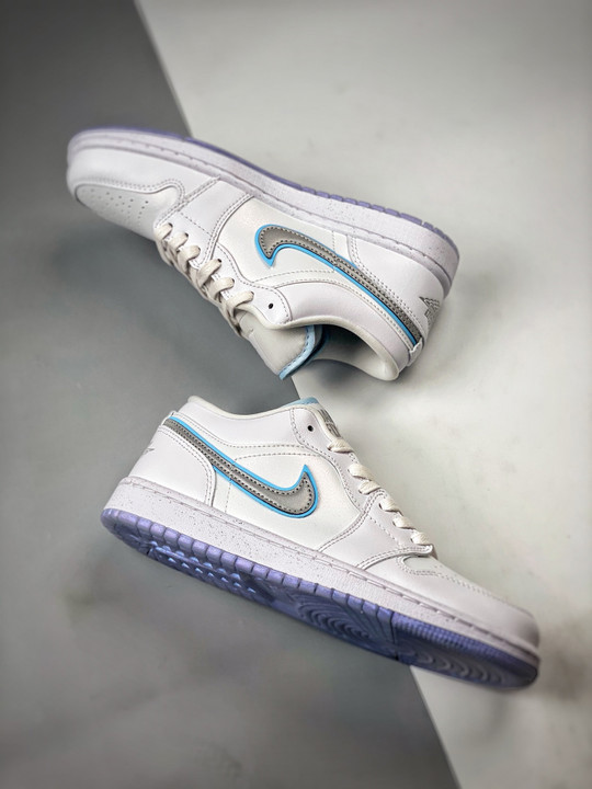 Air jordan 1 low dare to flywhite/blue fb1874-101