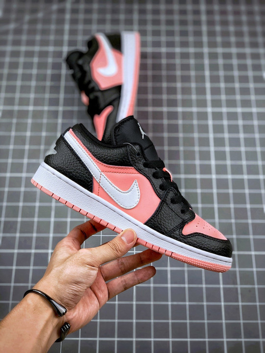 Air jordan 1 low dark smoke grey/white-pink quartz