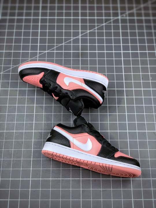 Air jordan 1 low dark smoke grey/white-pink quartz