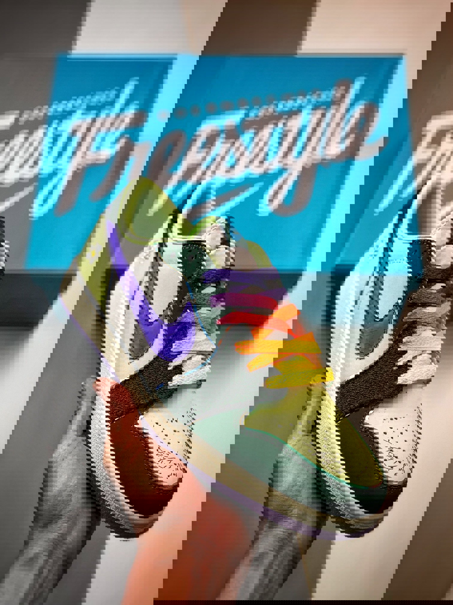 Air jordan 1 low doernbechergorge green/court purple-white-barely volt