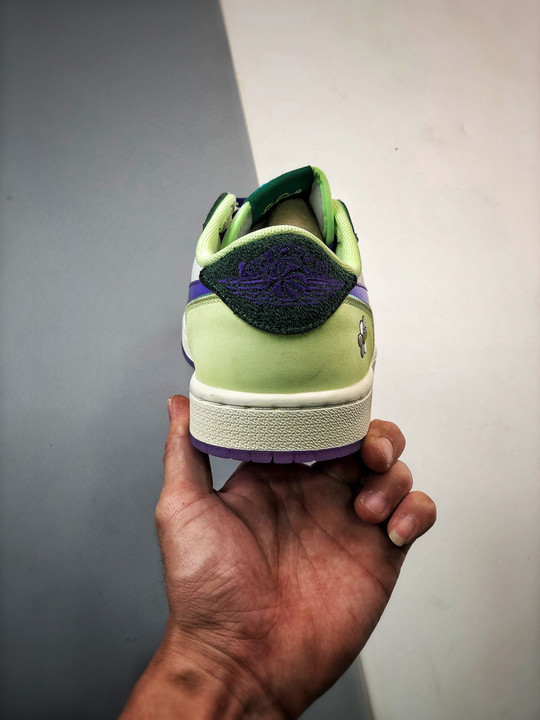 Air jordan 1 low doernbechergorge green/court purple-white-barely volt