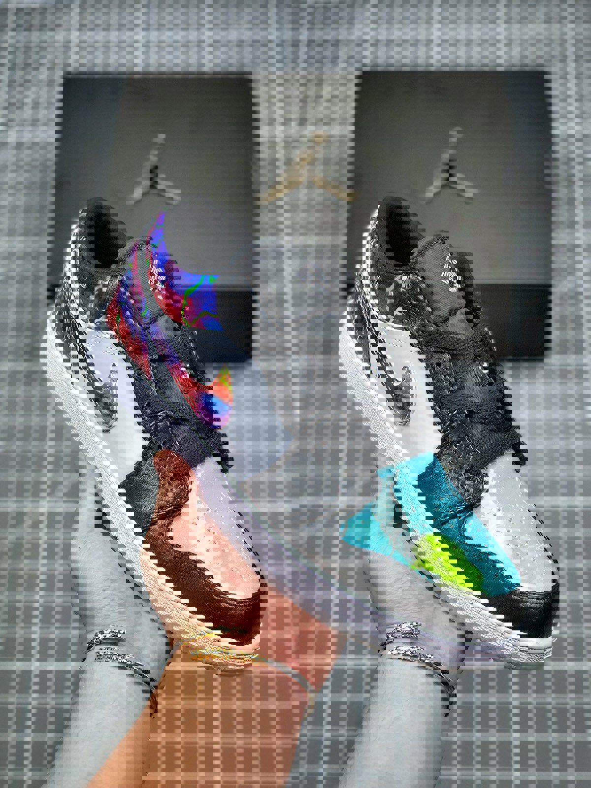 Air jordan 1 low galaxy prints black cw7309-090