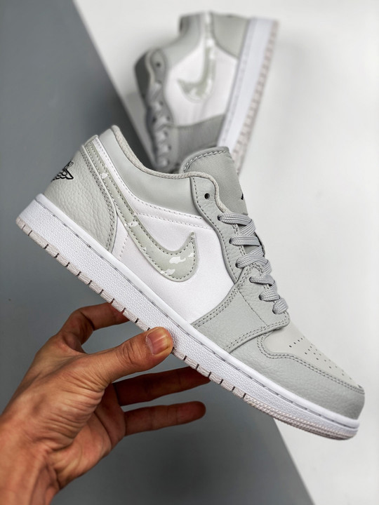 Air jordan 1 low grey camo dc9036-100