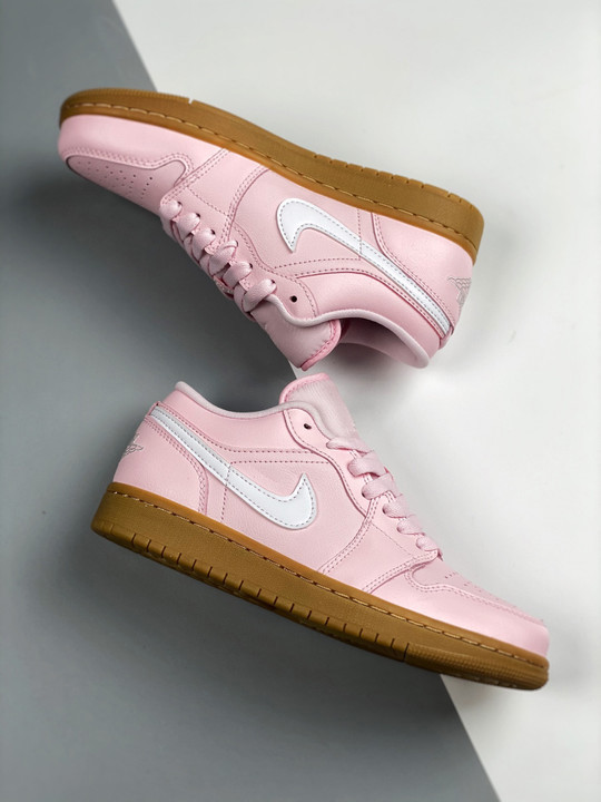 Air jordan 1 low gs arctic pink/white-gum light brown