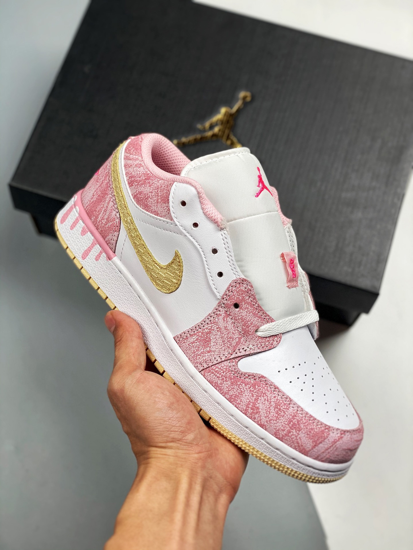 Air jordan 1 low gs ice cream driparctic punch/pale vanilla-white
