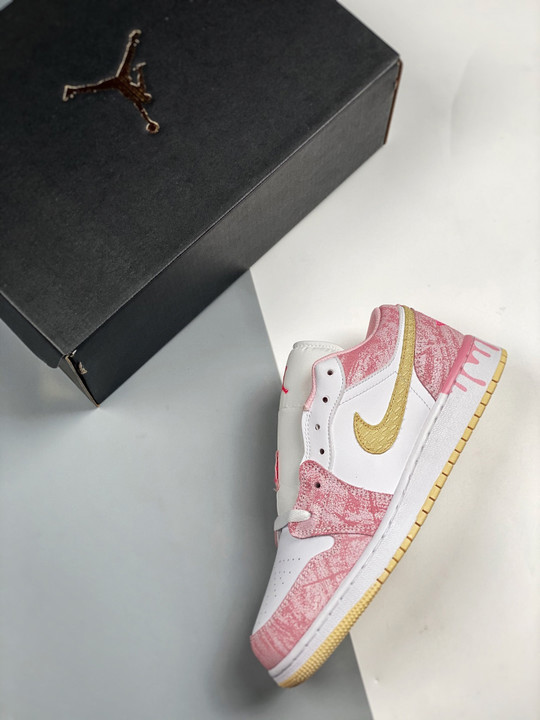 Air jordan 1 low gs ice cream driparctic punch/pale vanilla-white