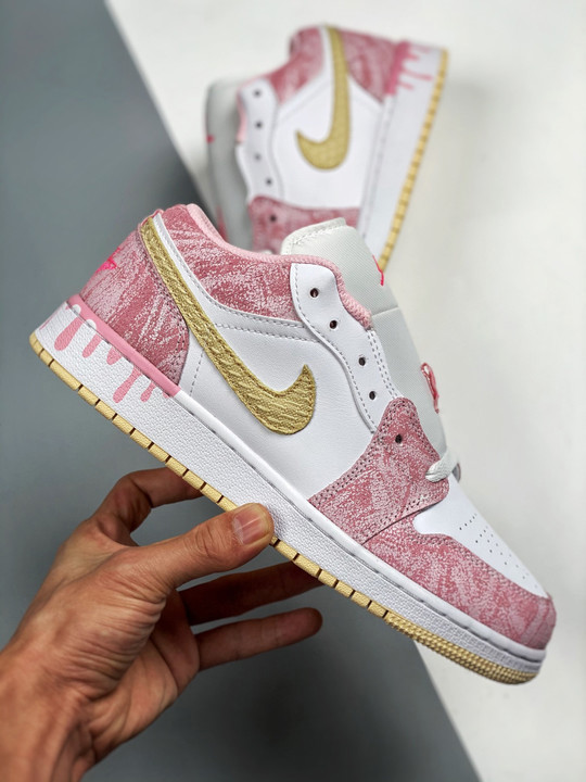 Air jordan 1 low gs ice cream driparctic punch/pale vanilla-white