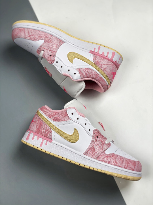 Air jordan 1 low gs ice cream driparctic punch/pale vanilla-white