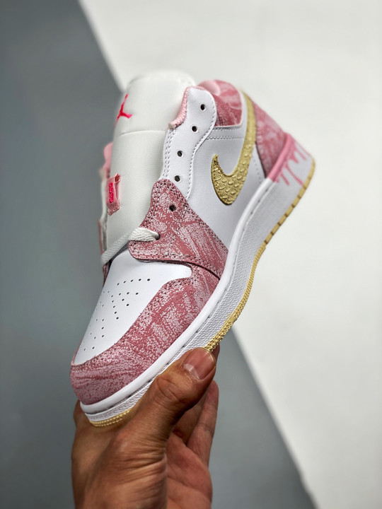 Air jordan 1 low gs ice cream driparctic punch/pale vanilla-white