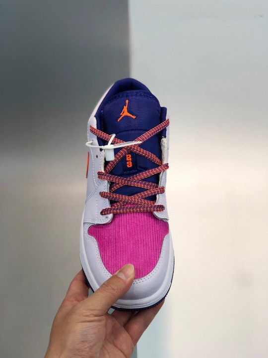 Air jordan 1 low gs pink corduroy 554723-502