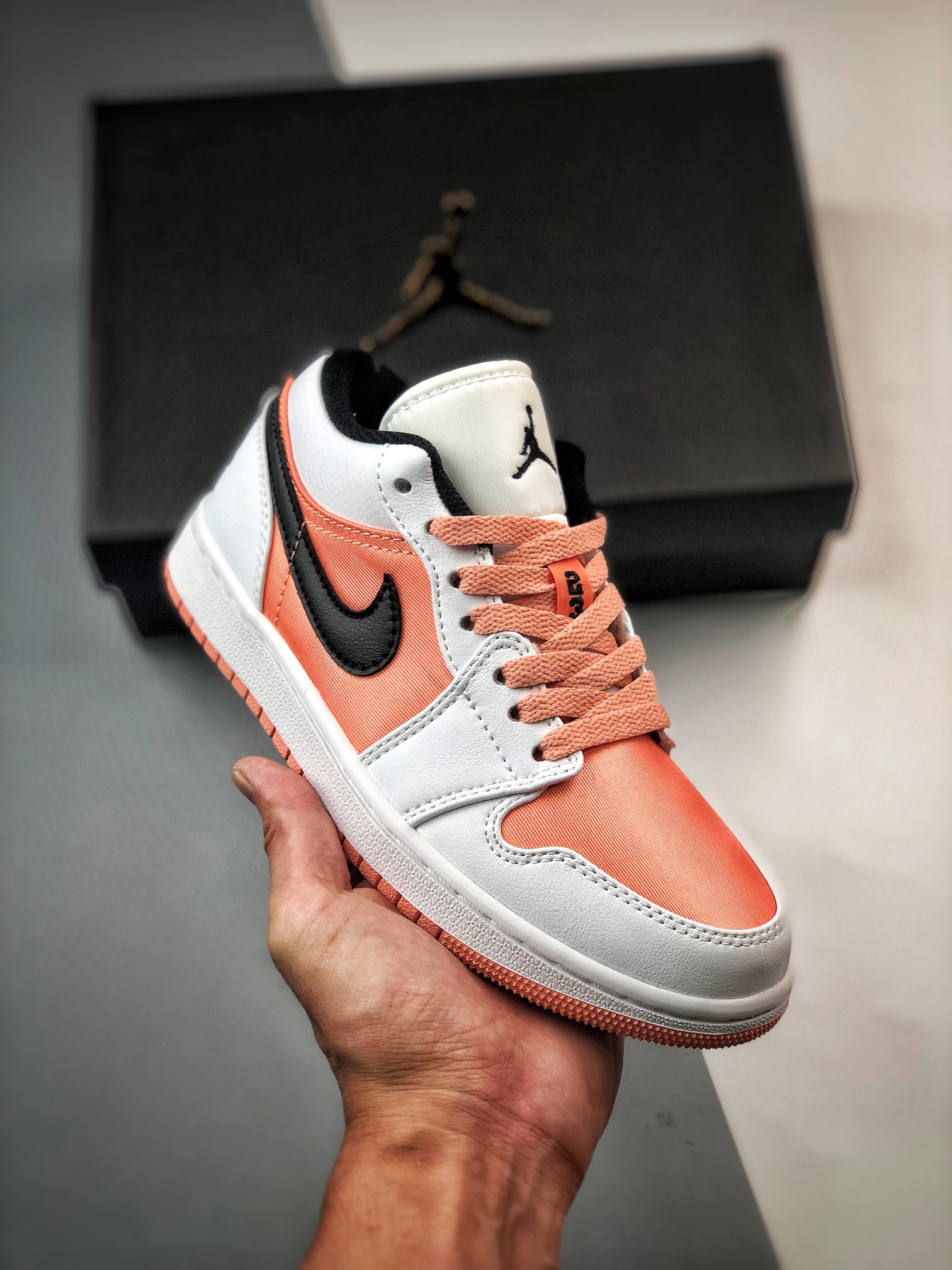 Air jordan 1 low gs white/light madder root-black dm8960-801