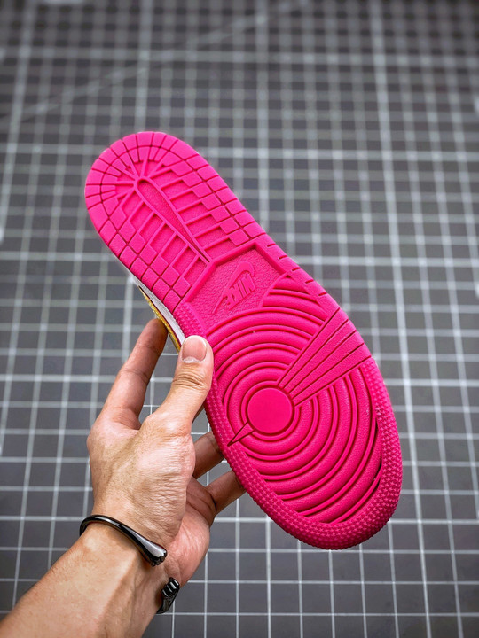 Air jordan 1 low gs white yellow pink cv4610-100