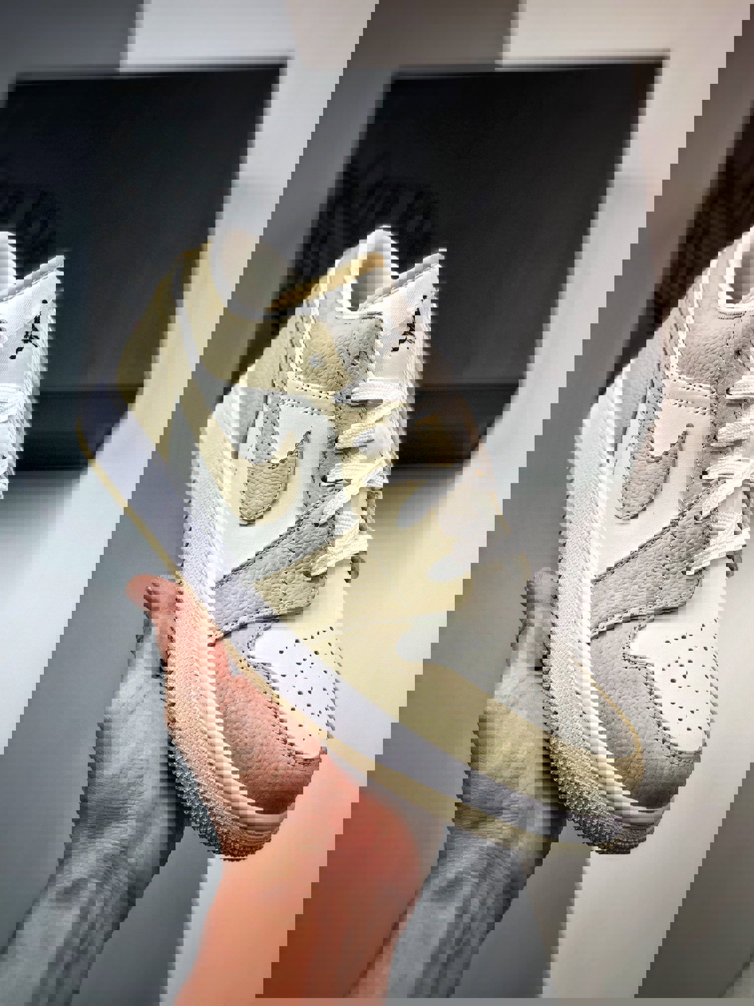 Air jordan 1 low heavy tan leather fb7168-121