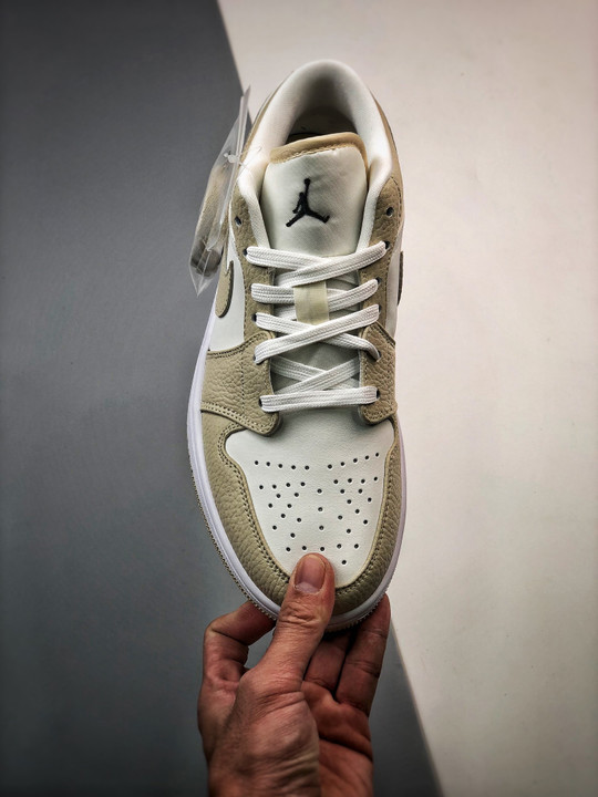 Air jordan 1 low heavy tan leather fb7168-121