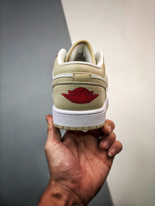 Air jordan 1 low heavy tan leather fb7168-121