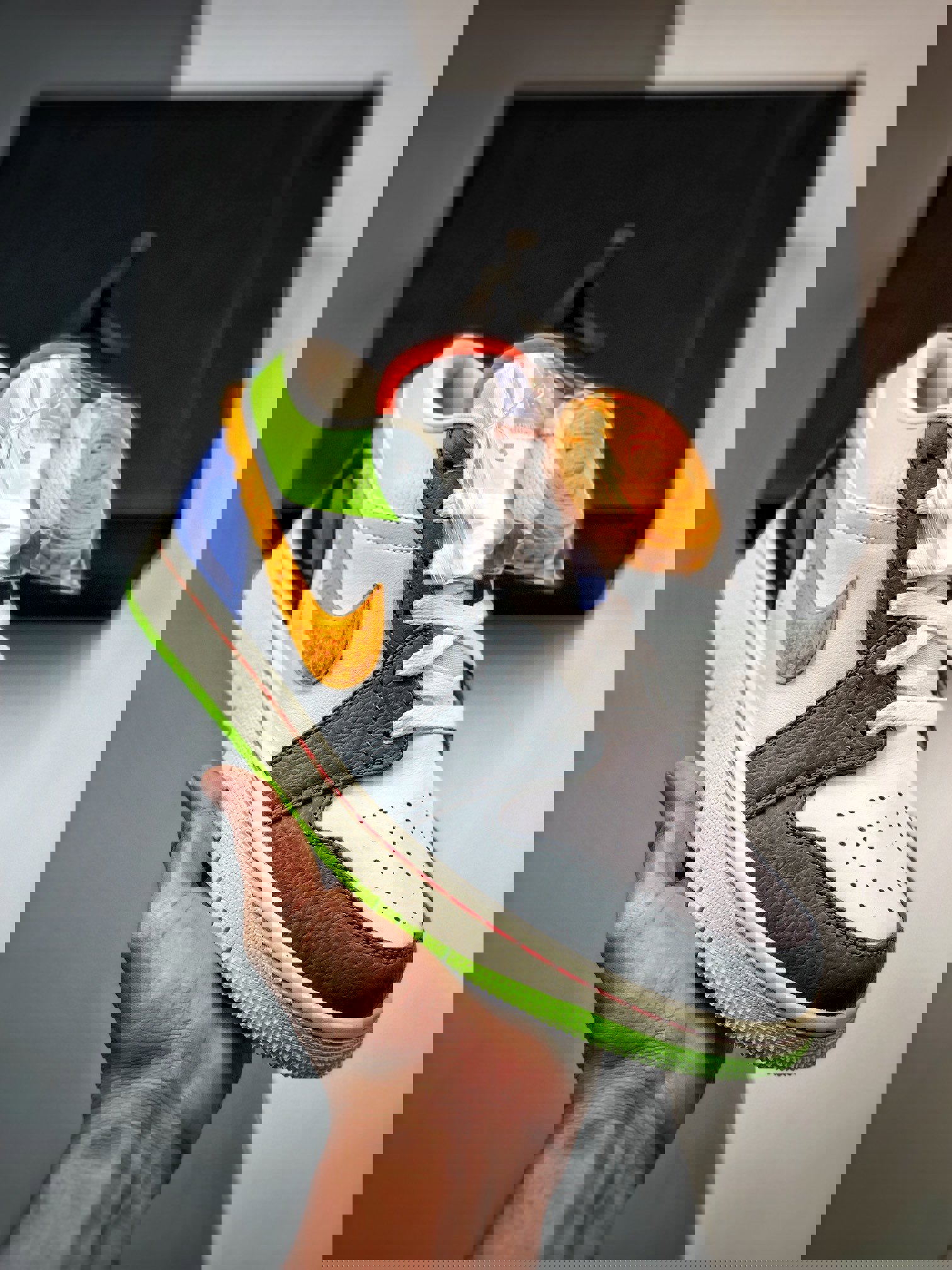 Air jordan 1 low hoops white/coconut milk - shadow green - laser orange