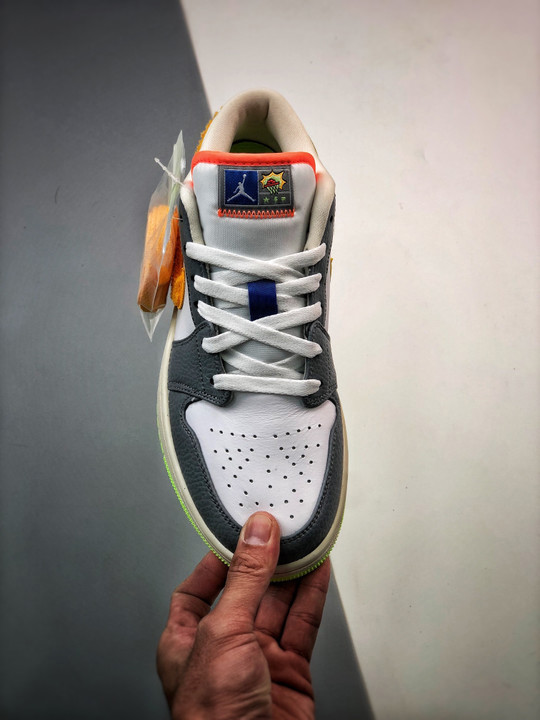 Air jordan 1 low hoops white/coconut milk - shadow green - laser orange