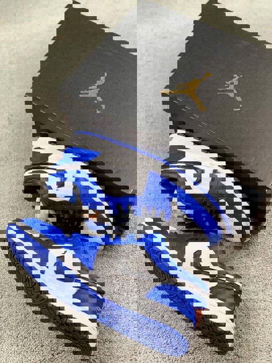 Air jordan 1 low hyper royal/white-orange peel