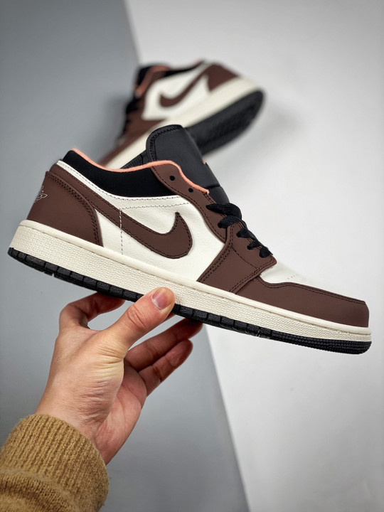 Air jordan 1 low light chocolate/black-sail-crimson bliss dc6991-200