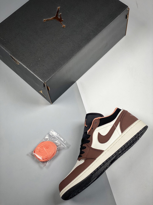 Air jordan 1 low light chocolate/black-sail-crimson bliss dc6991-200