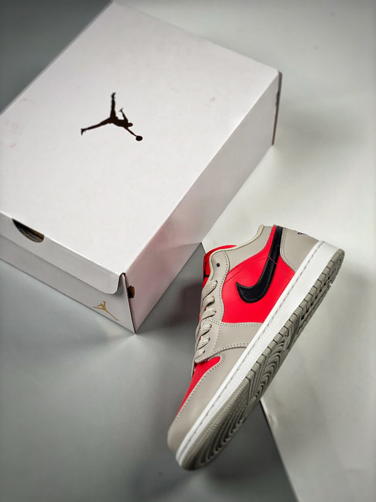 Air jordan 1 low light iron ore/black-siren red