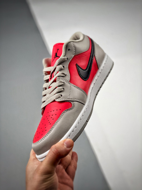 Air jordan 1 low light iron ore/black-siren red
