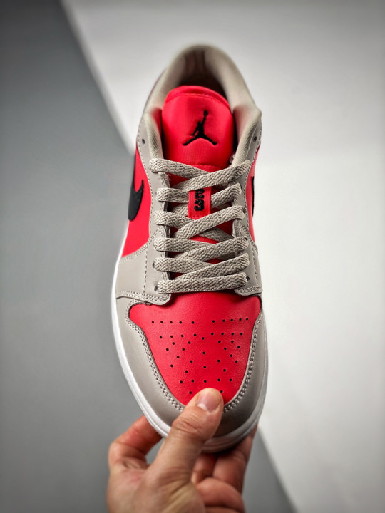 Air jordan 1 low light iron ore/black-siren red