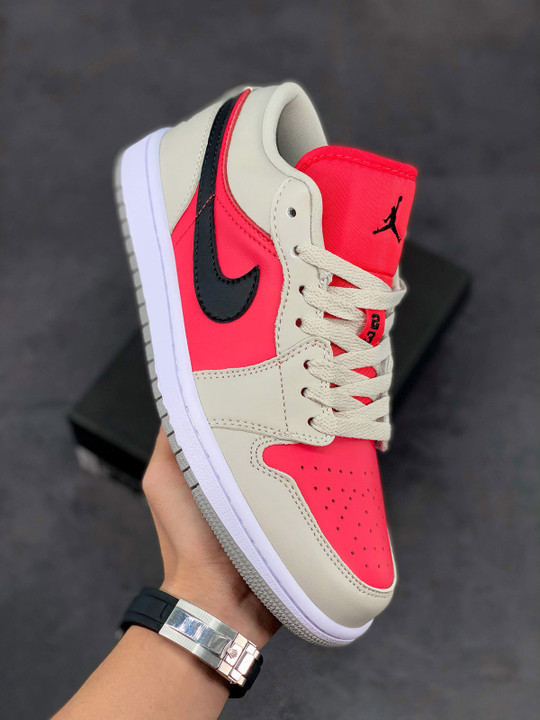 Air jordan 1 low light iron ore/black-siren red