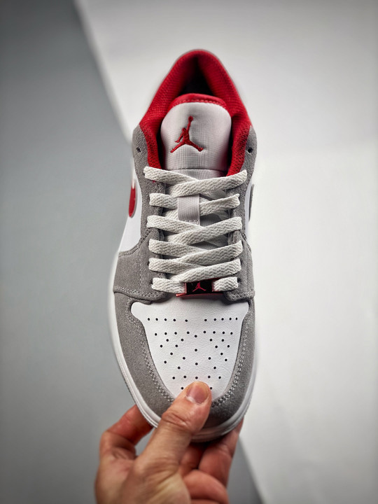 Air jordan 1 low light smoke grey/white-gym red dc6991-016