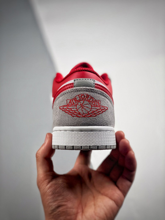 Air jordan 1 low light smoke grey/white-gym red dc6991-016