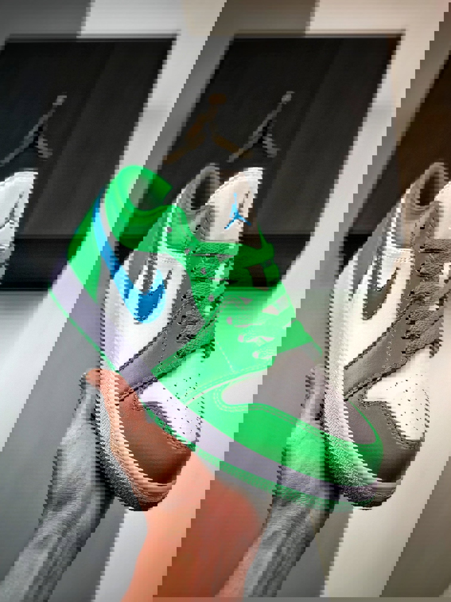 Air jordan 1 low lucky green/aquatone-white dc0774-304