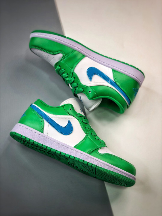 Air jordan 1 low lucky green/aquatone-white dc0774-304