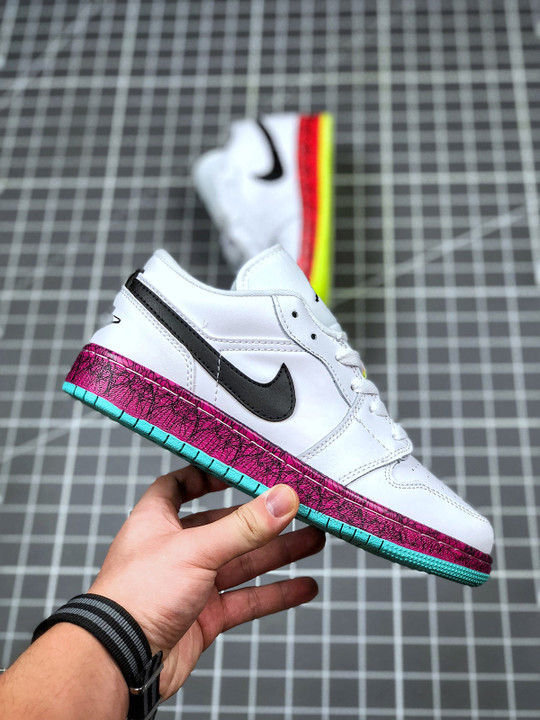 Air jordan 1 low multi-color midsoles white cv9548-100