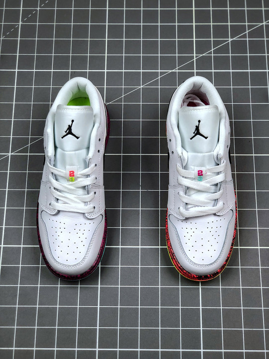 Air jordan 1 low multi-color midsoles white cv9548-100