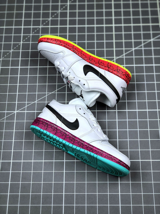Air jordan 1 low multi-color midsoles white cv9548-100