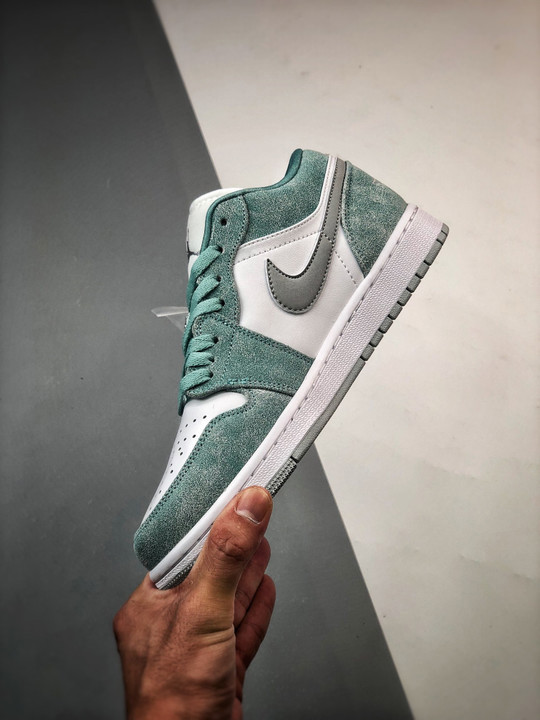Air jordan 1 low new emerald/white-light steel grey dn3705-301