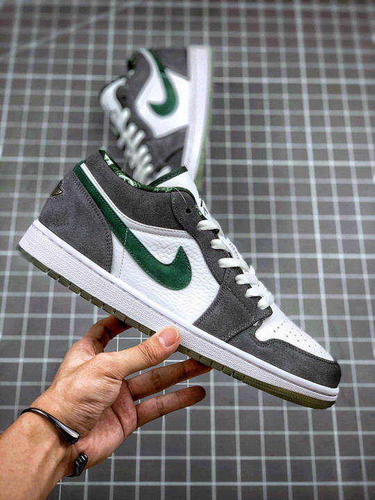 Air jordan 1 low north side white/dark forest-light graphite