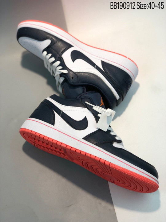 Air jordan 1 low obsidian/ember glow-white